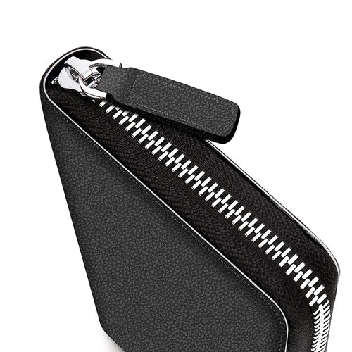 Carteira Masculina em Couro Preto Vertical BISON