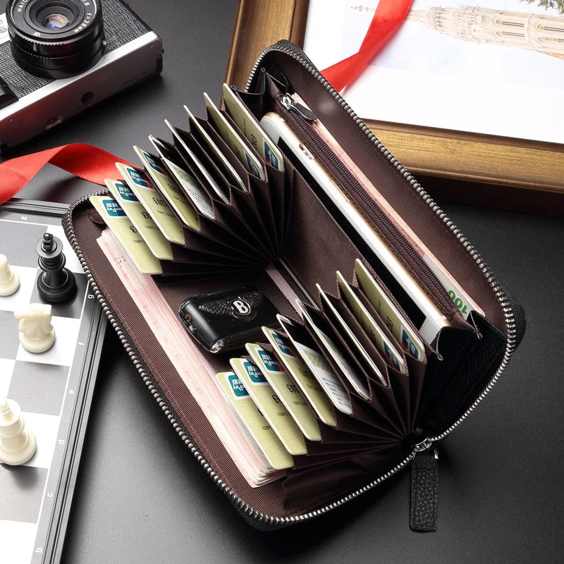 Carteira Masculina em Couro Preto Vertical BISON