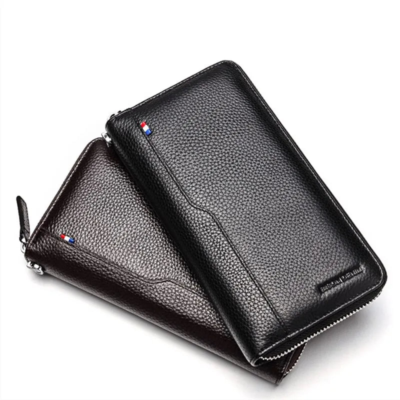 Carteira Masculina em Couro Preto Vertical BISON