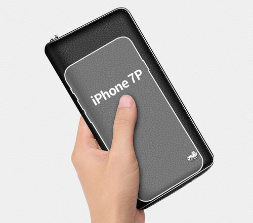 Carteira Masculina em Couro Preto Vertical BISON