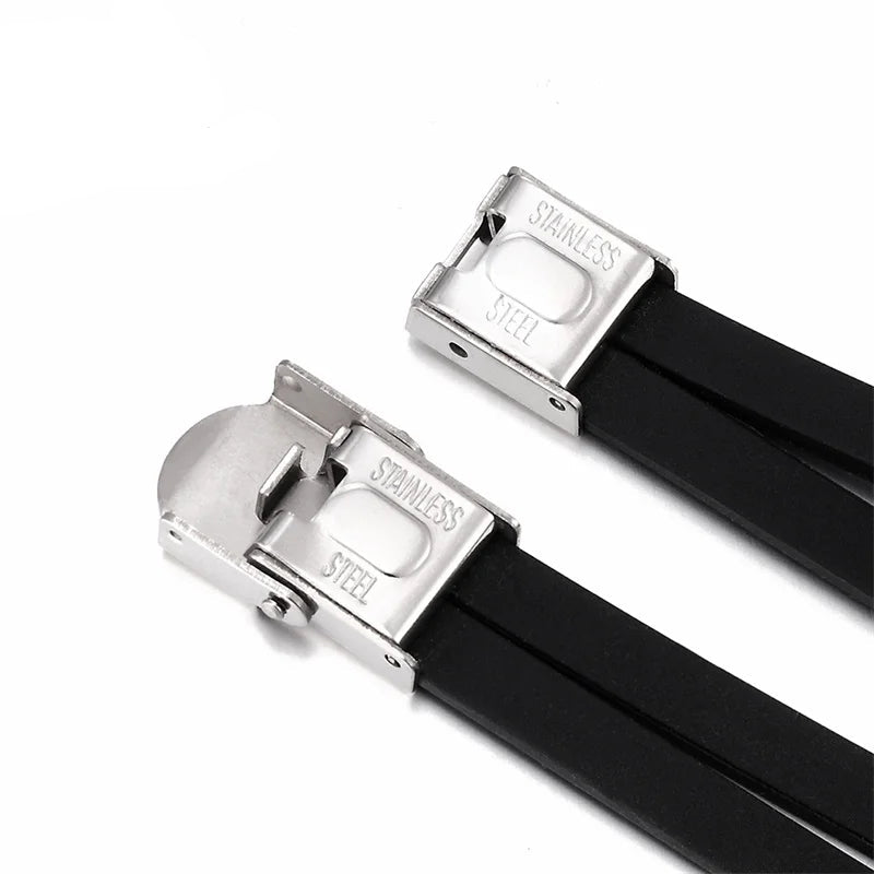Pulseira Masculina Star em Aço Inoxidável e Silicone