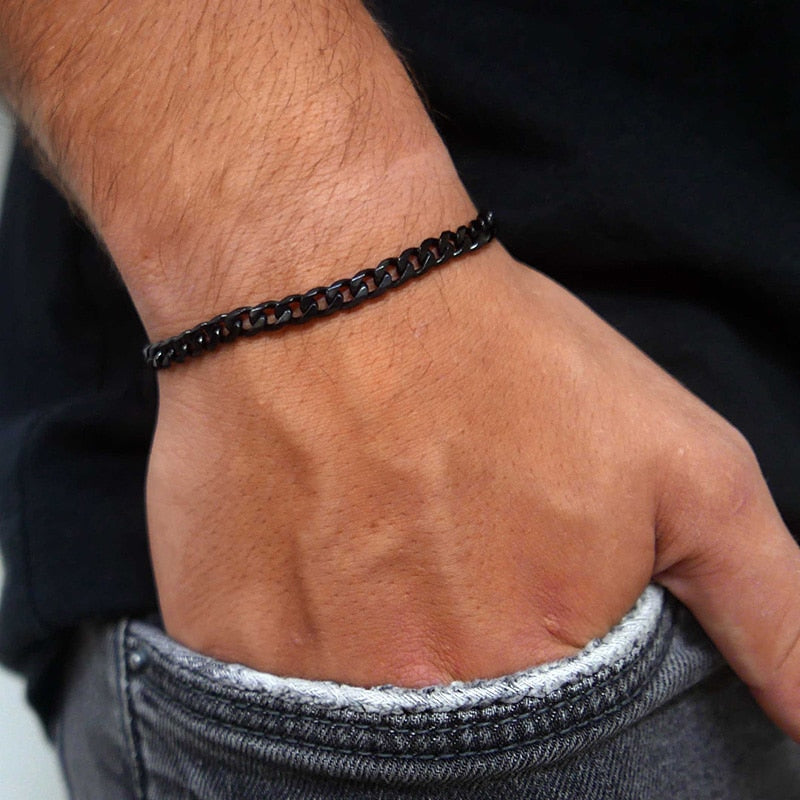 Pulseira Minimalista Cuban Grafite