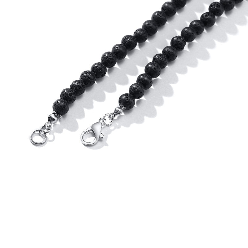 Colar de Pedras Carnelian e Olho de Tigre