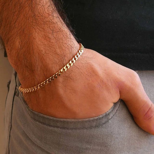 Pulseira Minimalista Cuban Dourada