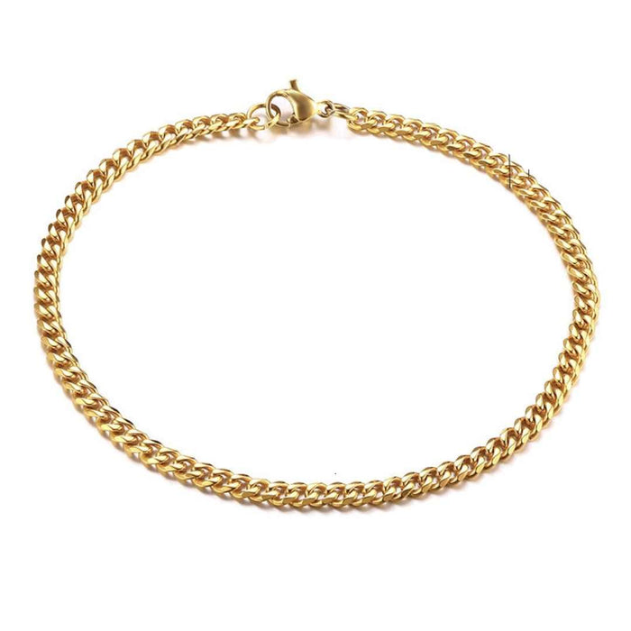Pulseira Minimalista Cuban Dourada