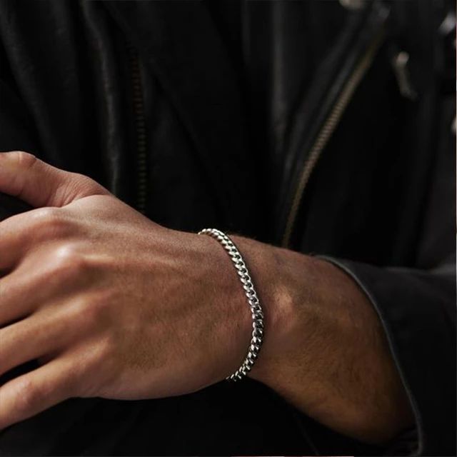 Pulseira Minimalista Cuban Prata