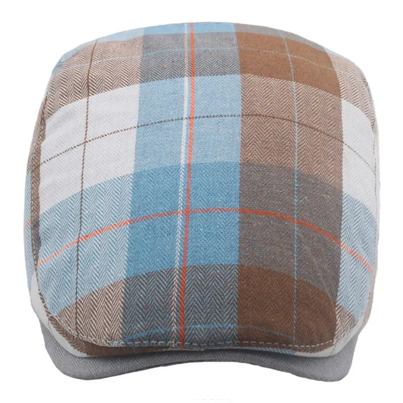 Boina Xadrez Masculina Vintage em Algodão