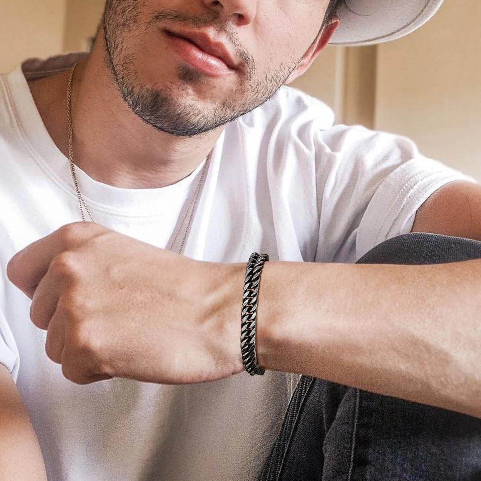 Pulseira Cubana Vondore em Aço Inoxidável