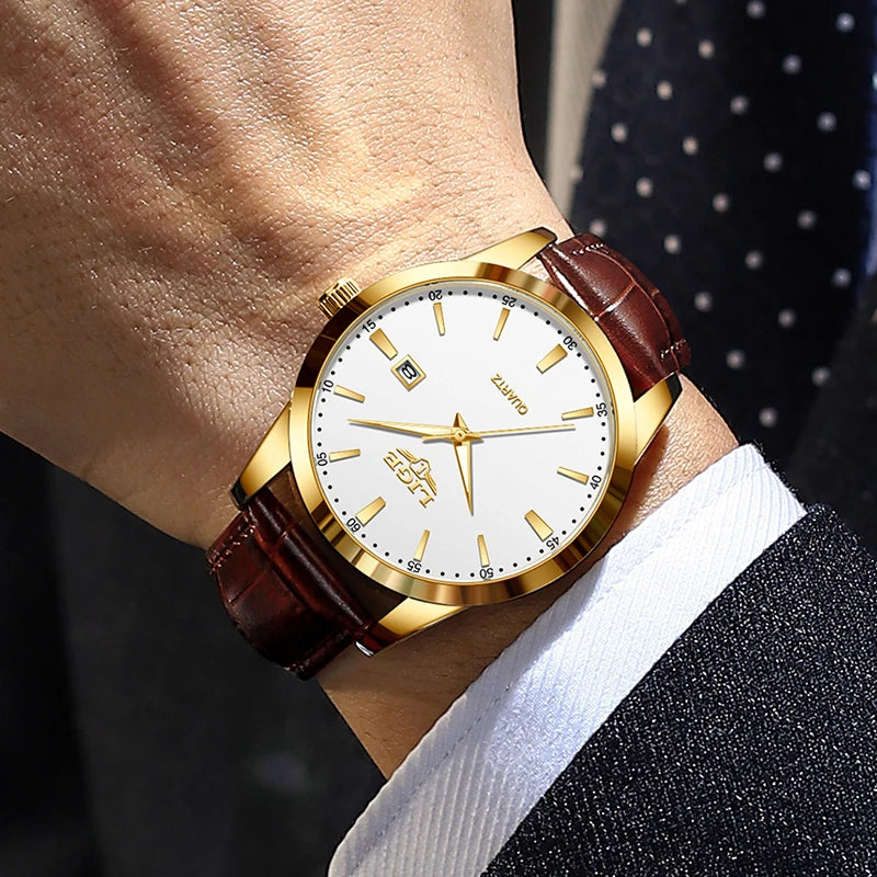 Relógio Executivo Legacy - Design Clássico, Pulseira de Couro