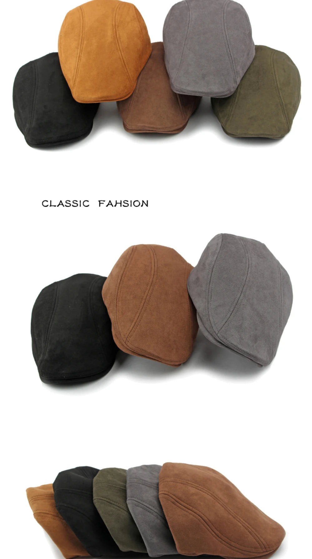 Boina Masculina Retrô em Suede