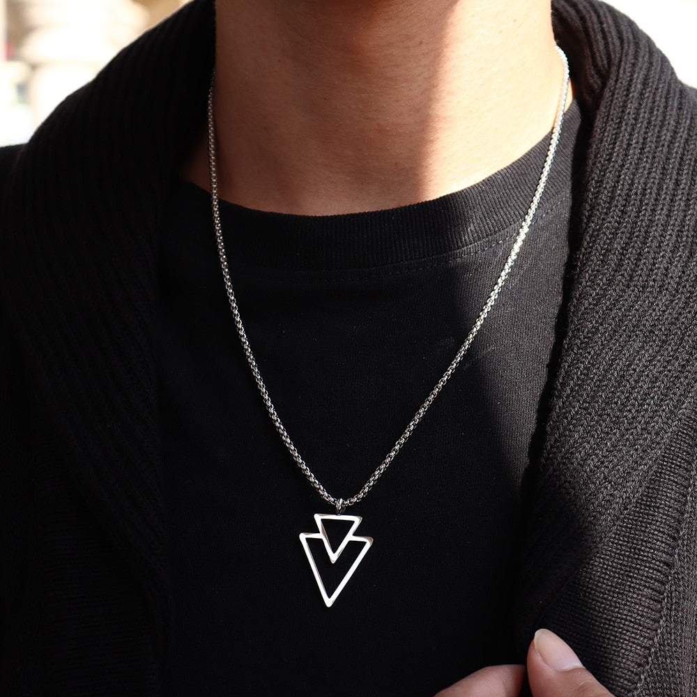 Colar Masculino Vondore Trion em Aço Prata