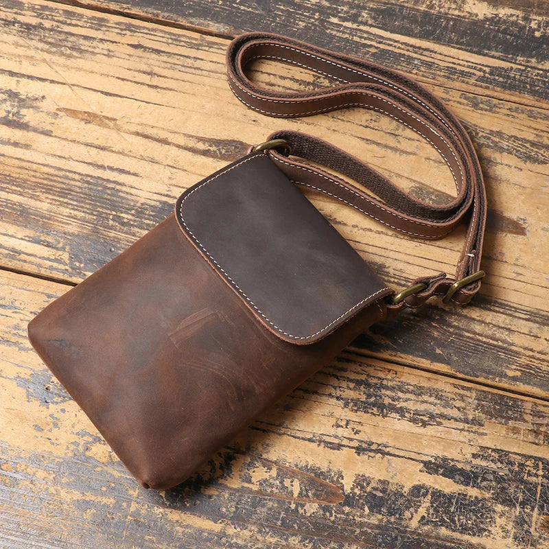 Bolsa Transversal Dallas em Couro Vintage