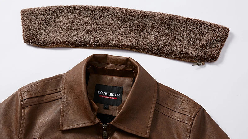 Jaqueta Masculina de Couro com Bordado Exclusivo