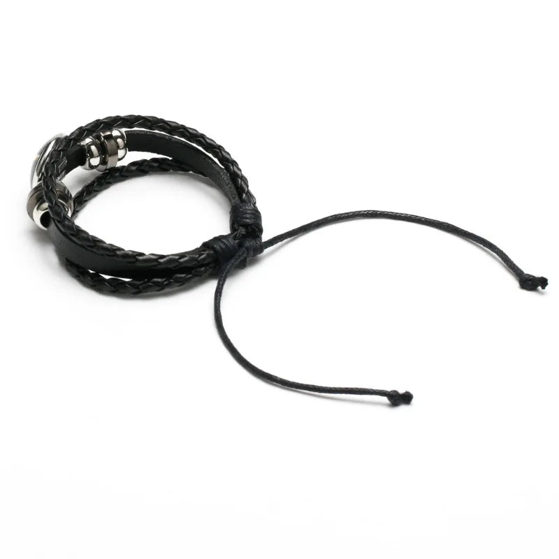 Pulseira de Couro Torcedor Brasil - Ajustável