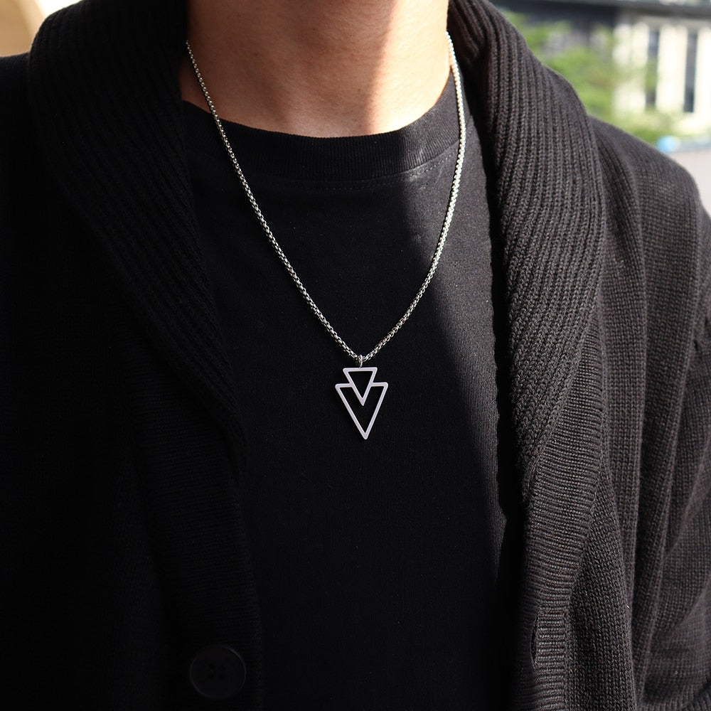Colar Masculino Vondore Trion em Aço Prata