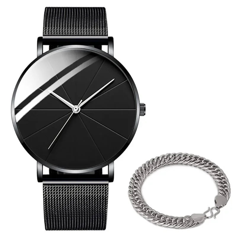 Relógio Oslo Minimalista Ultra Fino - Pulseira em Aço Mesh