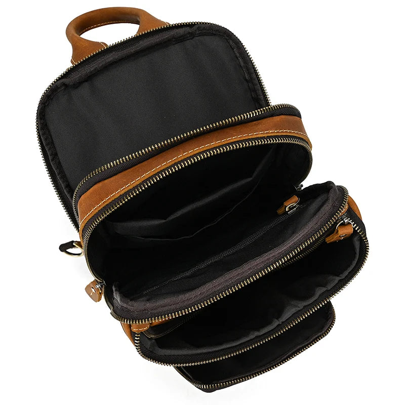 Bolsa Transversal Explorer em Couro