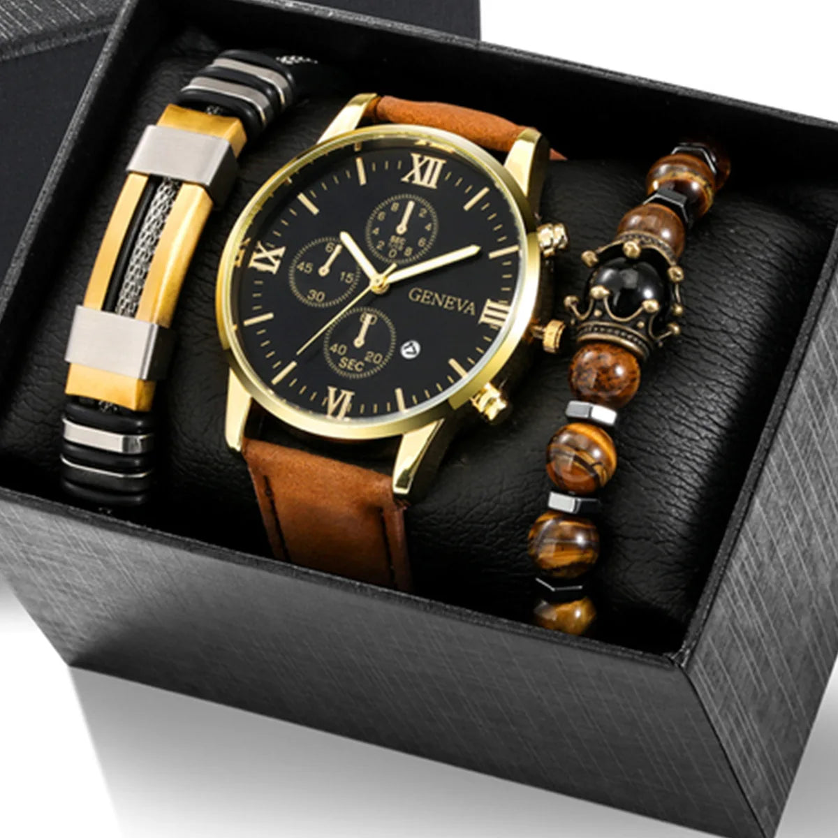 Relógio Classic - GENEVA + 2 Pulseiras