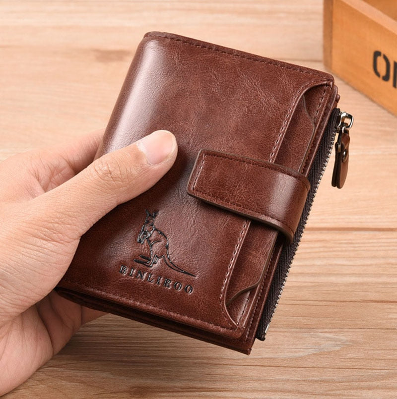 Carteira Masculina De Couro Antifurto