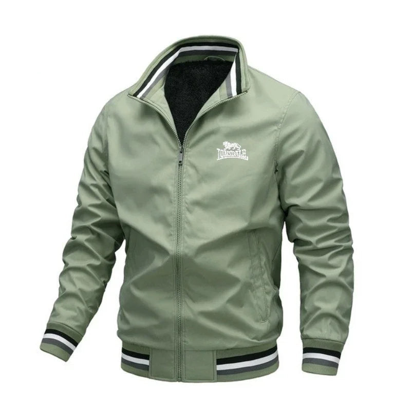 Jaqueta masculina com zíper de alta qualidade bordada CAMEL de alta qualidade, primavera e outono moda casual jaqueta esportiva ao ar livre