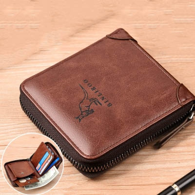 Carteira Masculina De Couro Antifurto