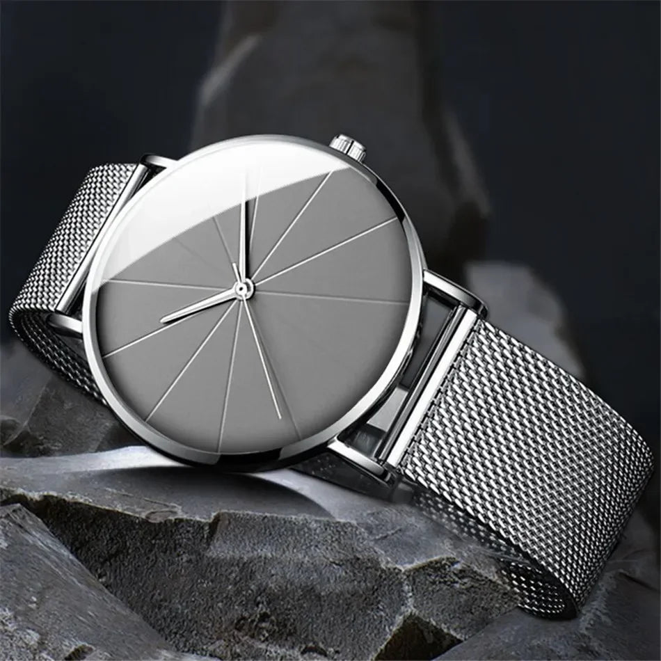 Relógio Oslo Minimalista Ultra Fino - Pulseira em Aço Mesh