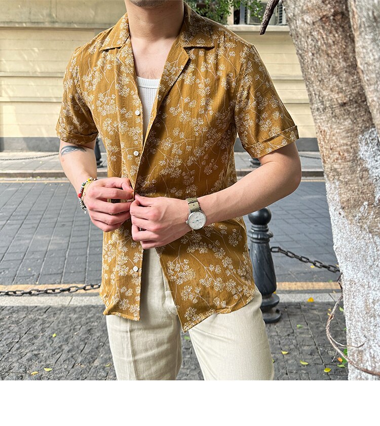 Camisa Social Masculina de Manga Curta Vondore LV14