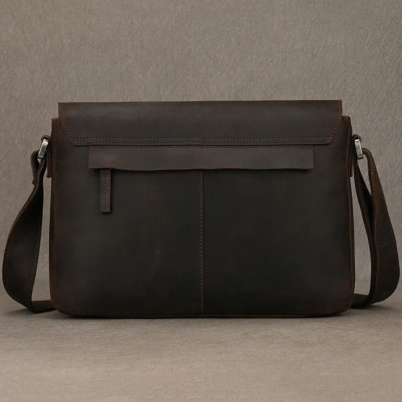 Pasta Masculina Sofisticada Crazy Horse em Couro