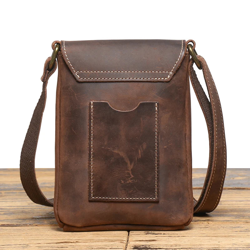 Bolsa Transversal Dallas em Couro Vintage