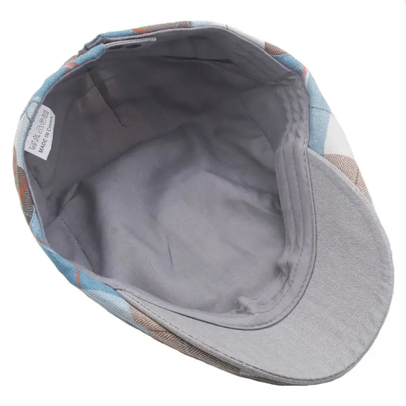 Boina Xadrez Masculina Vintage em Algodão