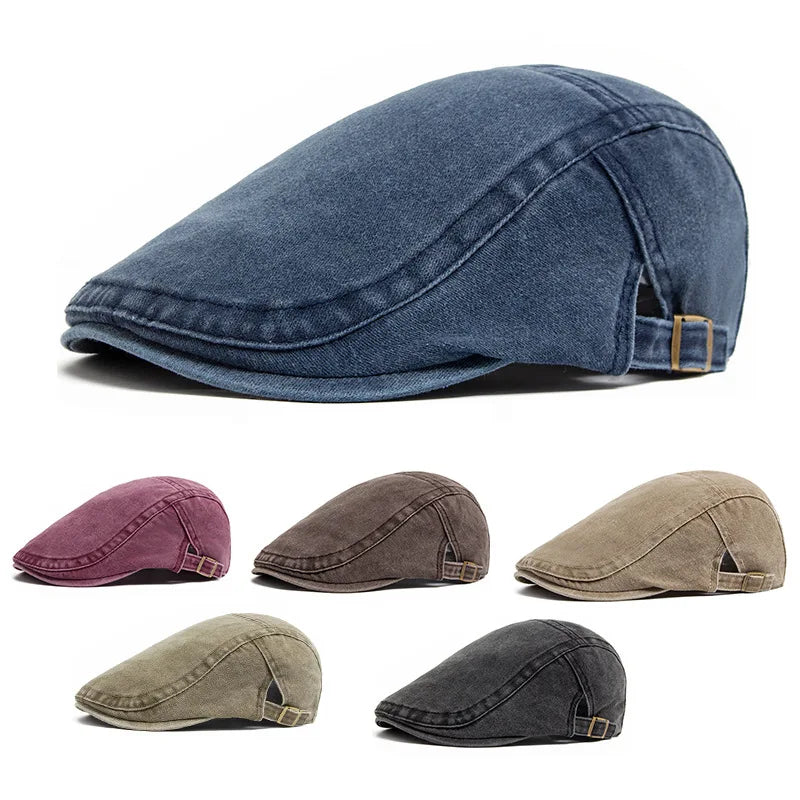 Boina Masculina Vintage em Algodão Ajustável