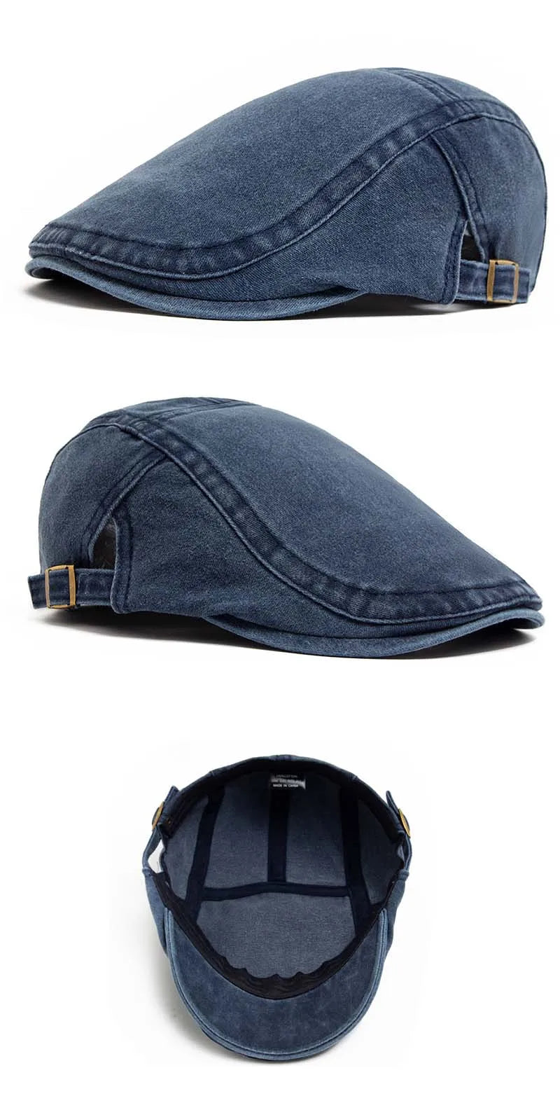 Boina Masculina Vintage em Algodão Ajustável
