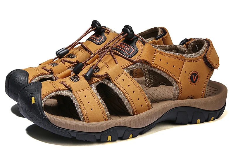 Sandálias Masculinas Elegantes em Couro - LV04