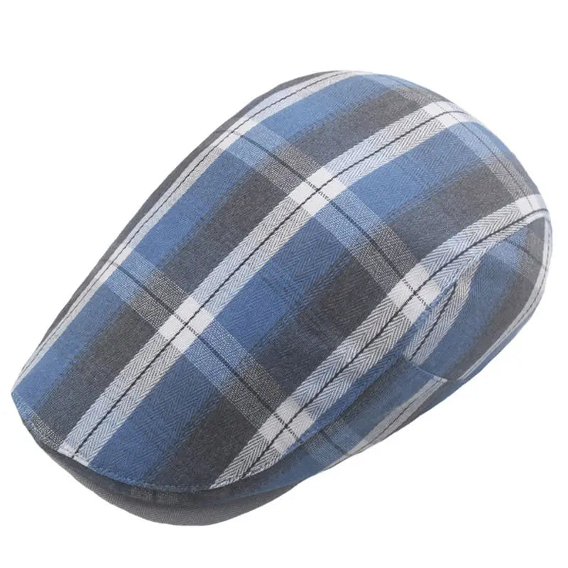 Boina Xadrez Masculina Vintage em Algodão