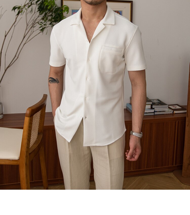 Camisa Social Masculina de Manga Curta Vondore LV13