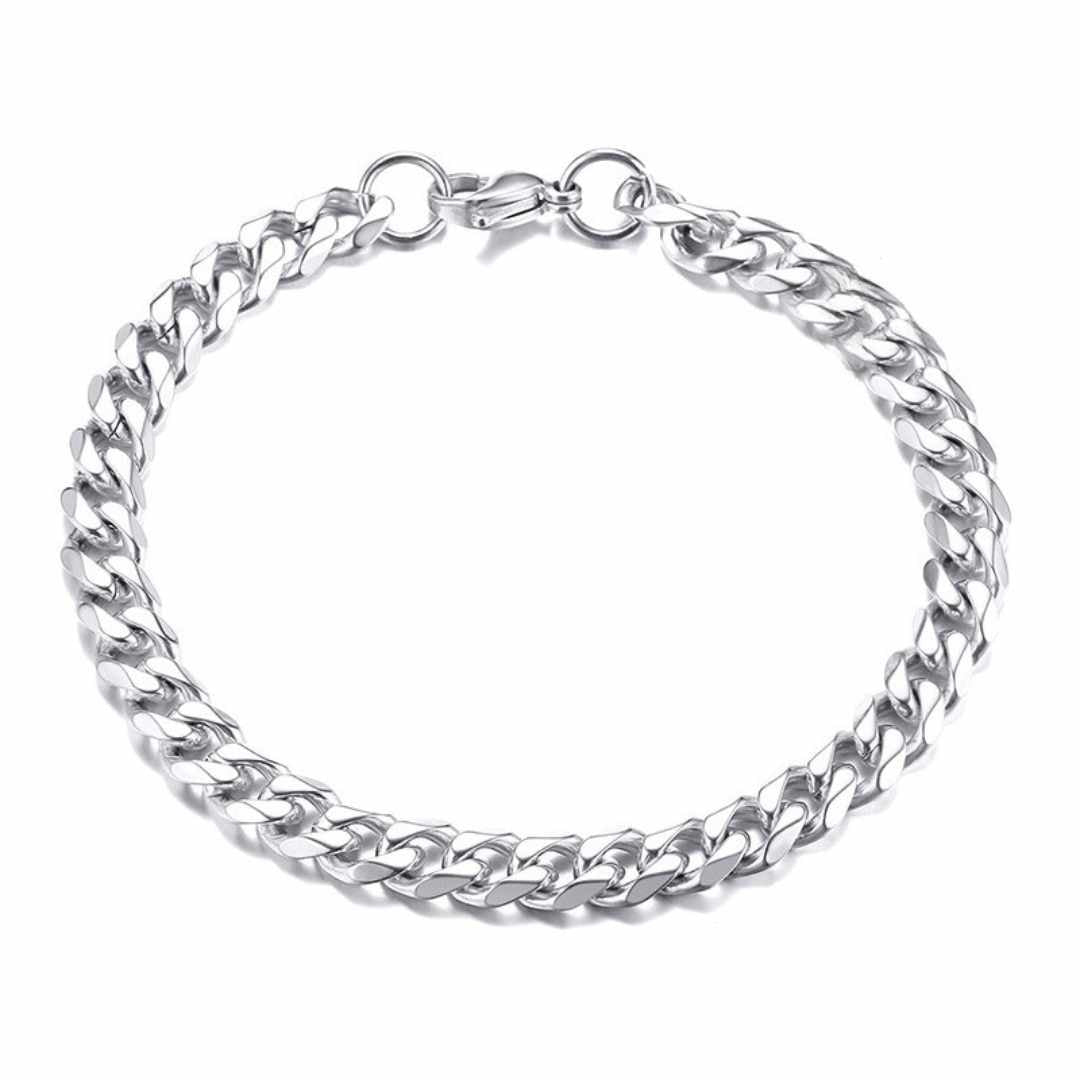 Pulseira Minimalista Cuban Prata