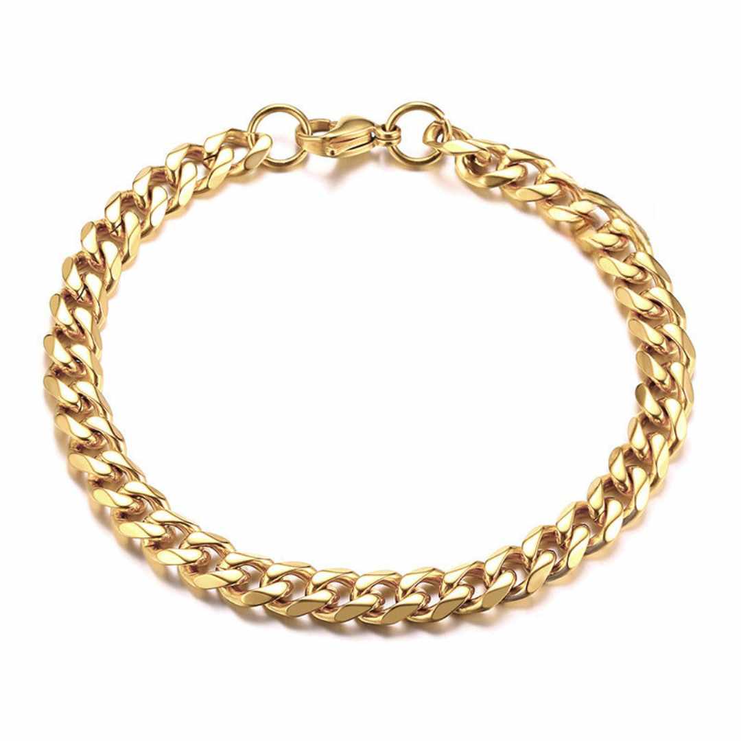 Pulseira Minimalista Cuban Dourada