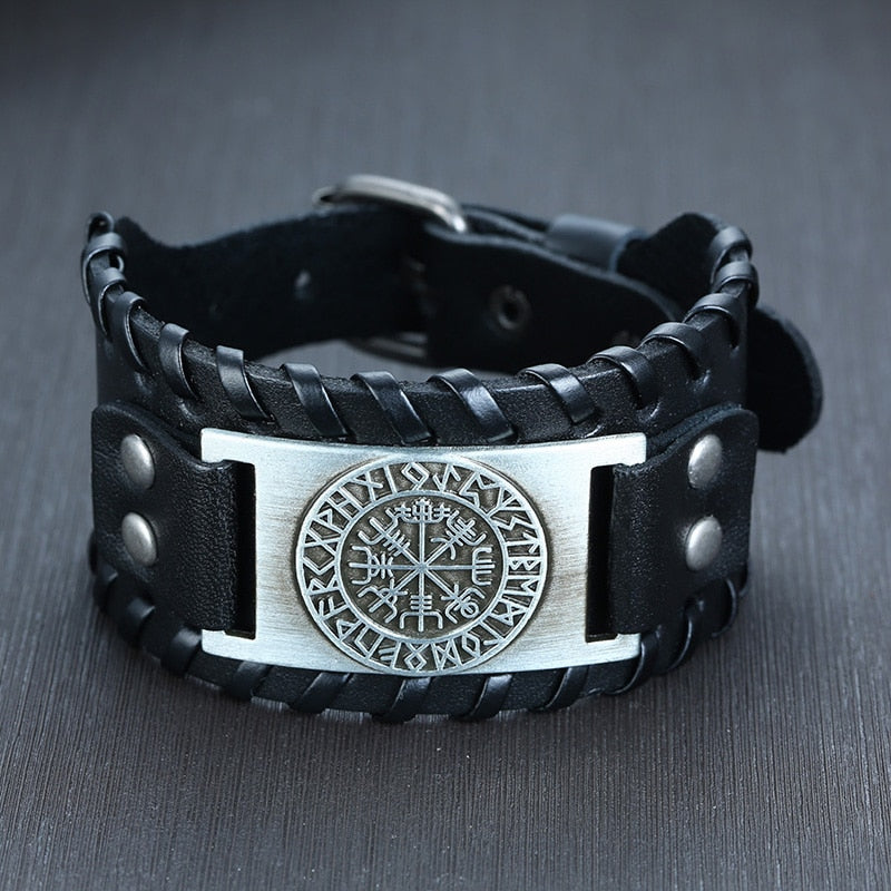 Pulseira Viking de Couro