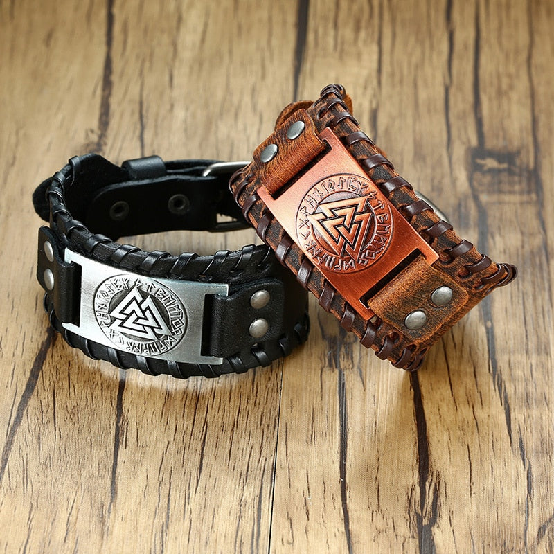 Pulseira Viking de Couro