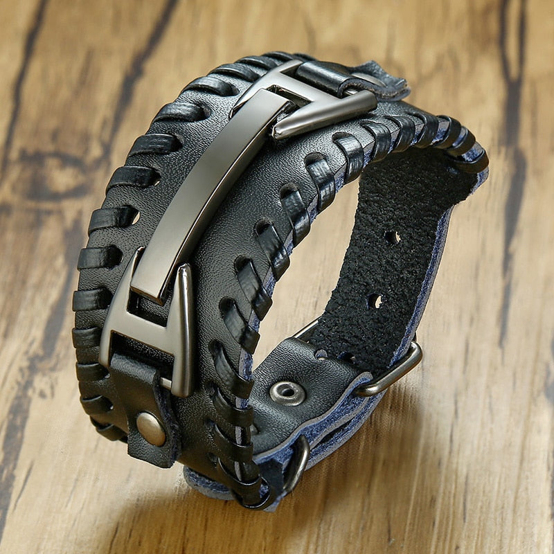 Pulseira Viking de Couro