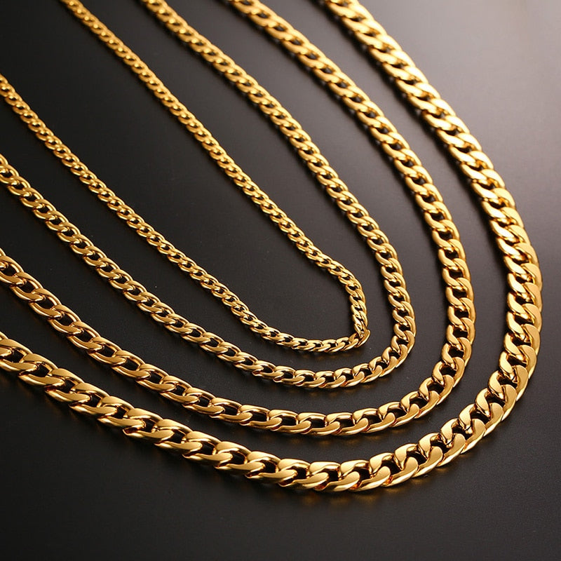 Corrente Minimalista Banhada a Ouro