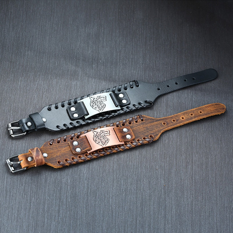 Pulseira Viking de Couro