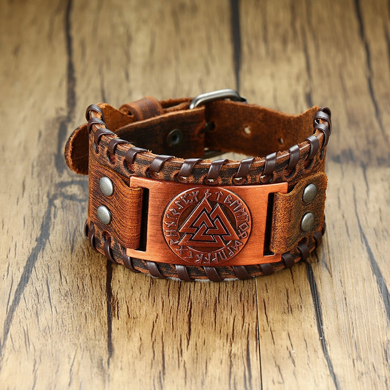 Pulseira Viking de Couro