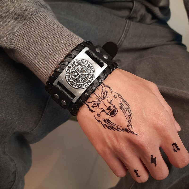 Pulseira Viking de Couro