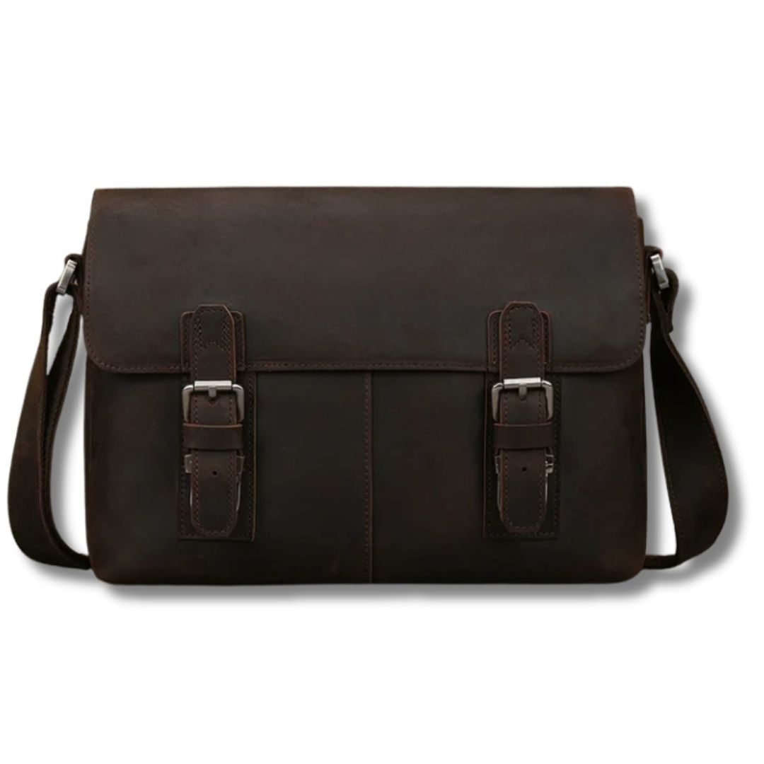 Pasta Masculina Sofisticada Crazy Horse em Couro