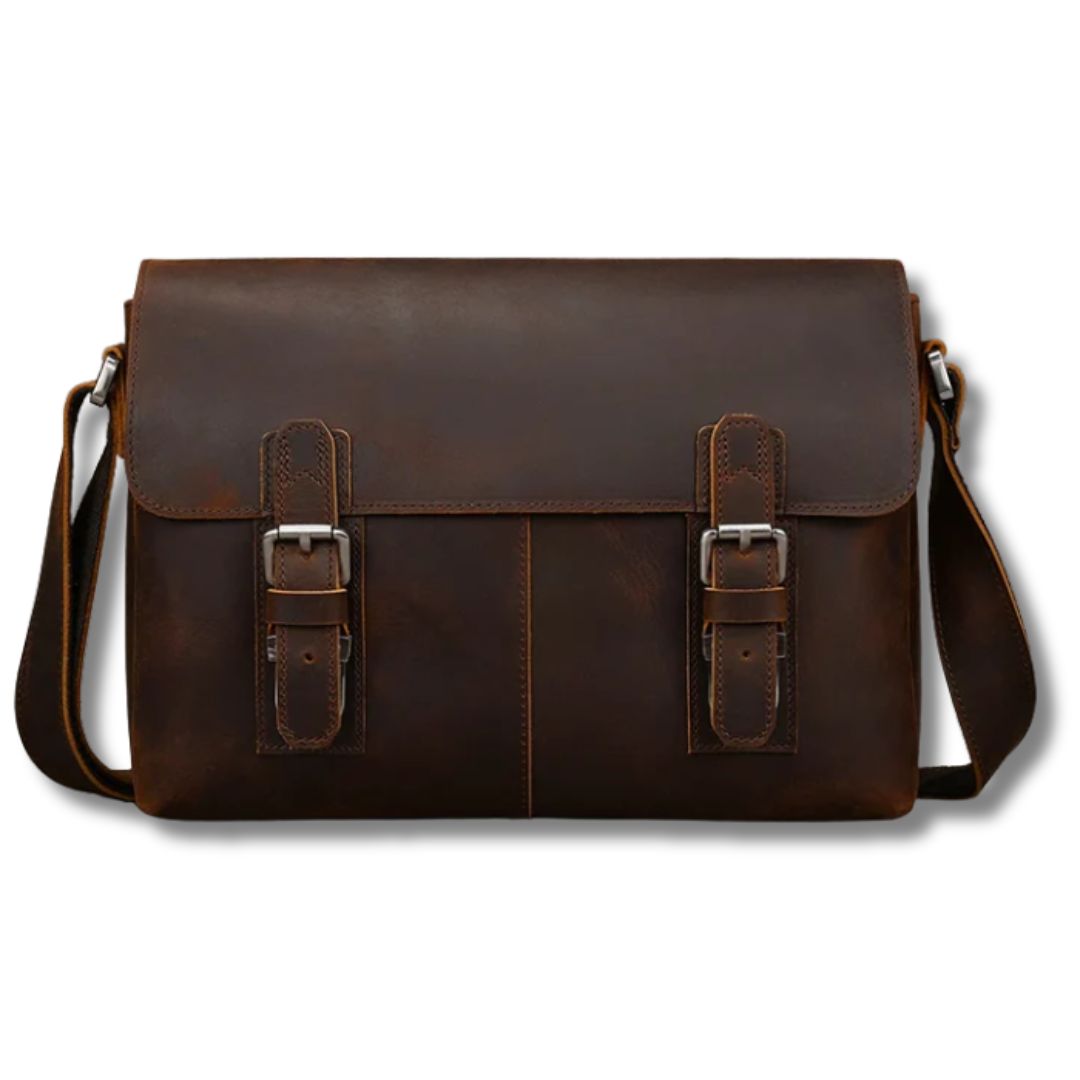 Pasta Masculina Sofisticada Crazy Horse em Couro