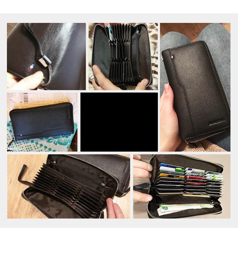 Carteira Masculina em Couro Preto Vertical BISON