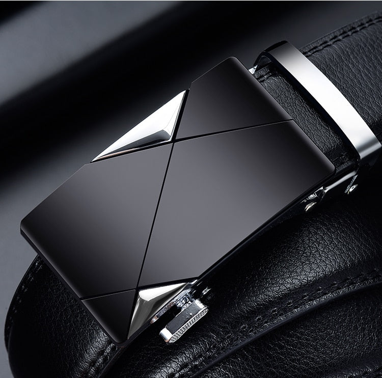 Cinto Masculino de Couro Preto Vondore LV02