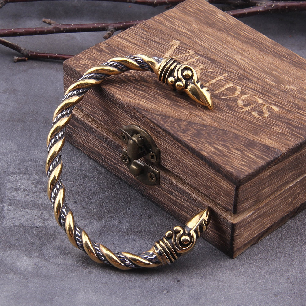 Bracelete Viking Corvo de Odin + Caixa Vikings