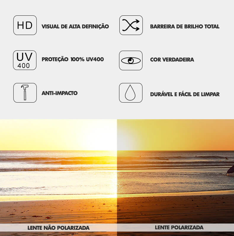 Óculos de Sol Veneza, Polarizado 400UV